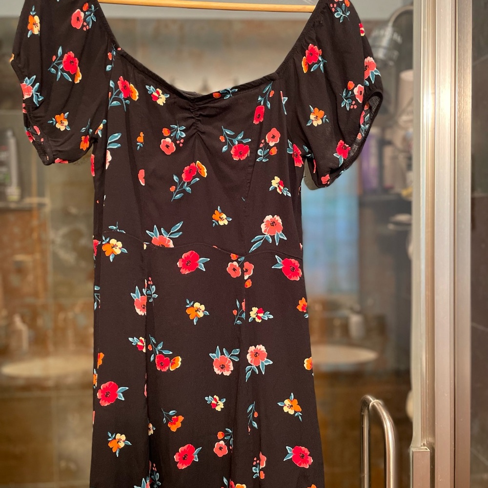Floral Black Dress